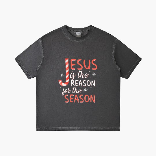 Jesus Is The Reason For The Season Candy Cane Chr Gradient T Shirts