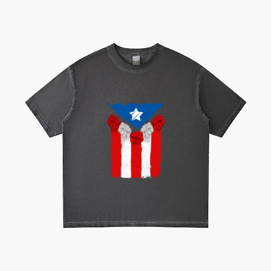Raised Fists For Puerto Rico - Boricua Flag Gradient T Shirts