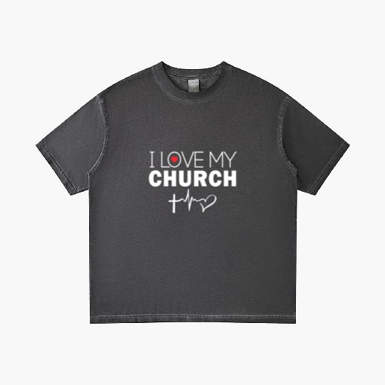 I Love My Church Gradient T Shirts