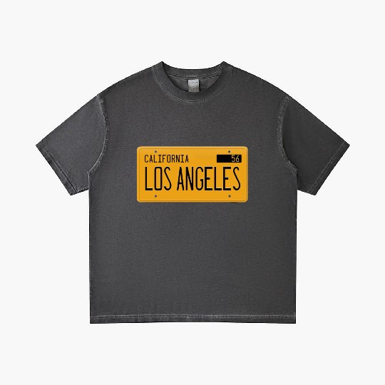 Los Angeles California 1956 yellow license plate Gradient T Shirts