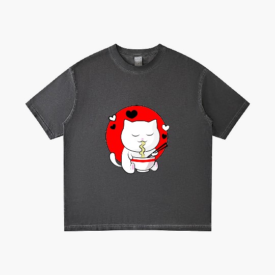 Kawaii Ramen Anime Cat Japanese Manga Gradient T Shirts