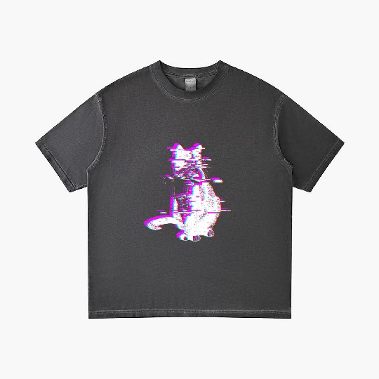 Vaporwave Synthwave Glitch Cat Feline Kitty Gradient T Shirts