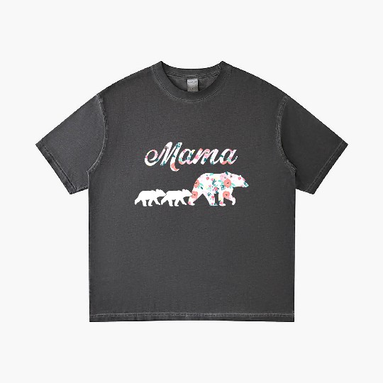 Floral Mama Bear Mom of 2 Mama Bear and Cubs Gradient T Shirts