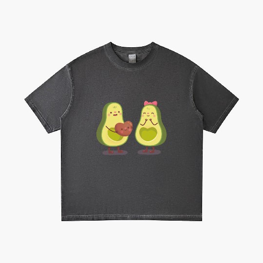 Cute Avocado Couple Gradient T Shirts