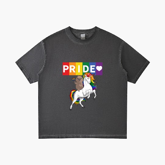LGBT Gay Pride Wombat Riding Rainbow Unicorn Gradient T Shirts