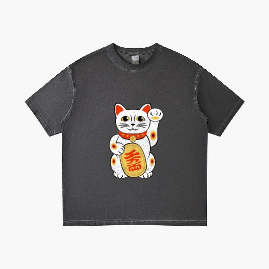 Japan Lucky Cat Japanese Maneki Neko Good Luck Cha Gradient T Shirts