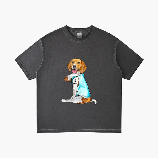 Beagle Tattoos I Love Mom Sitting Gift Mothers Gradient T Shirts