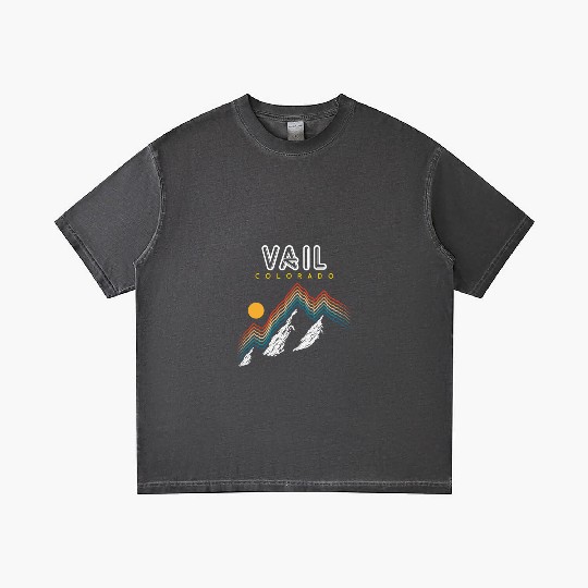Vail Colorado Usa Ski Resort 1980S Retro Gradient T Shirts