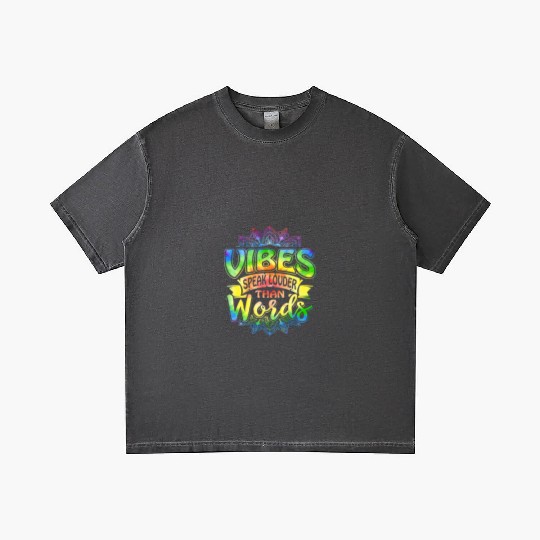 Retro Vibes Speak Louder Than Words Yoga Mandala R Gradient T Shirts