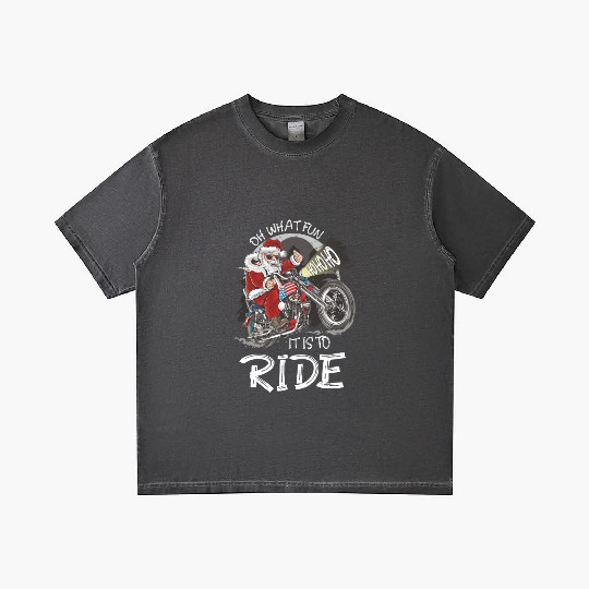 Biker Santa Motorcycle Fan - Oh What Fun It Is To Gradient T Shirts