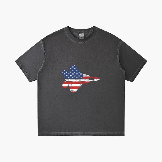 F-22 Raptor Fighter Jet Airplane American Flag F22 Gradient T Shirts