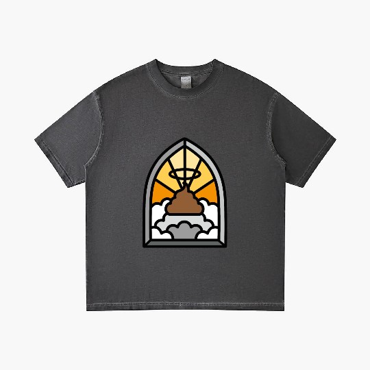Holy Shit stained glass Church poop Holy crap poo Gradient T Shirts