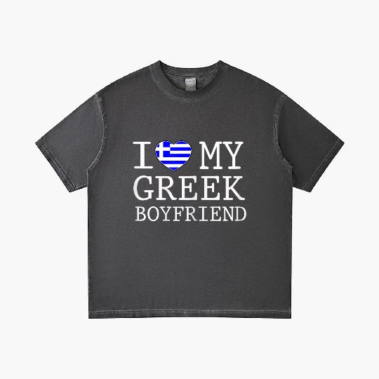 Womens I love my Greek boyfriend Valentines day 20 Gradient T Shirts