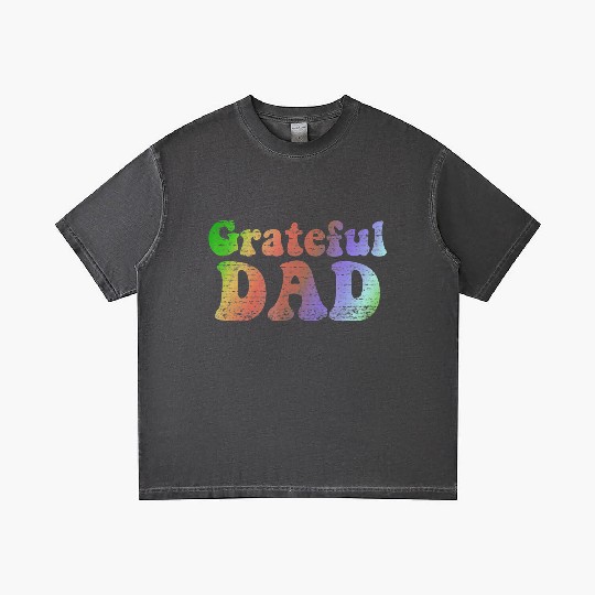 Mens Grateful Dad Gradient T Shirts Vintage Fathers Day