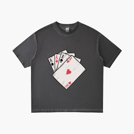 Traditional Tattoo Four Aces Playing Card Game Gradient T Shirts