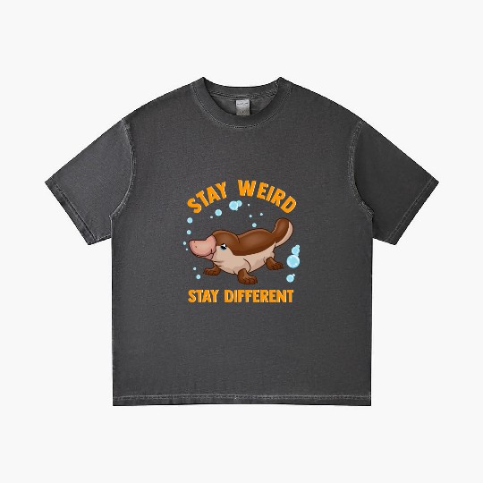 Funny Stay Weird Stay Different Cute Platypus Gradient T Shirts