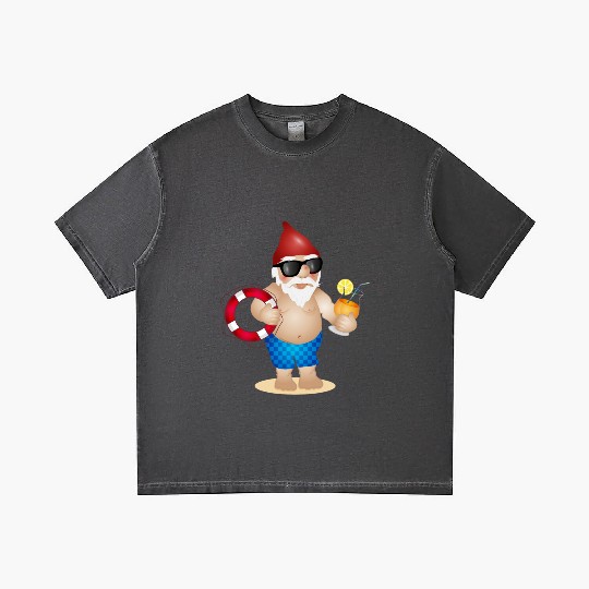Garden gnome with swimming trunks and lifebuoy Gradient T Shirts