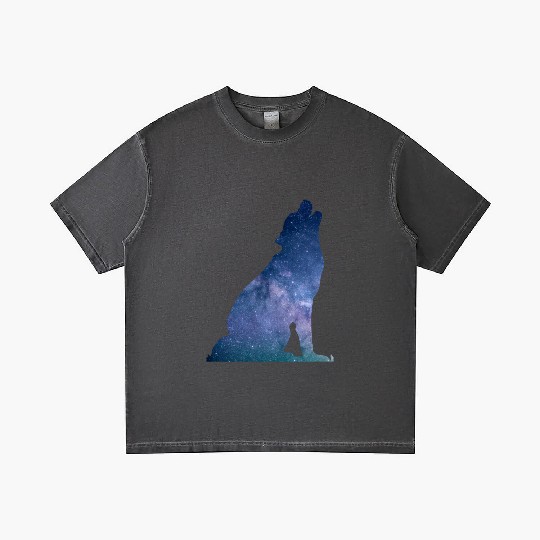 Galaxy Wolf Gradient T Shirts