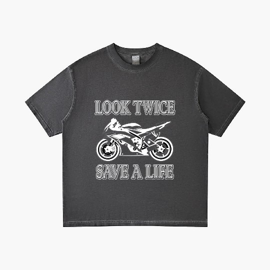 Look Twice Save A Life Motorcycle Bike Safety Gradient T Shirts