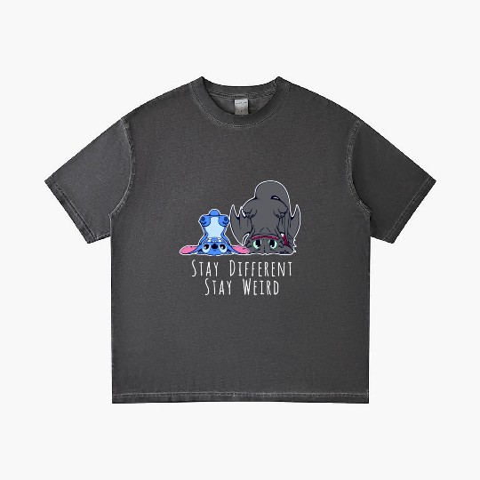 Stay Different Stay Weird Toothless And Stitch Gradient T Shirts