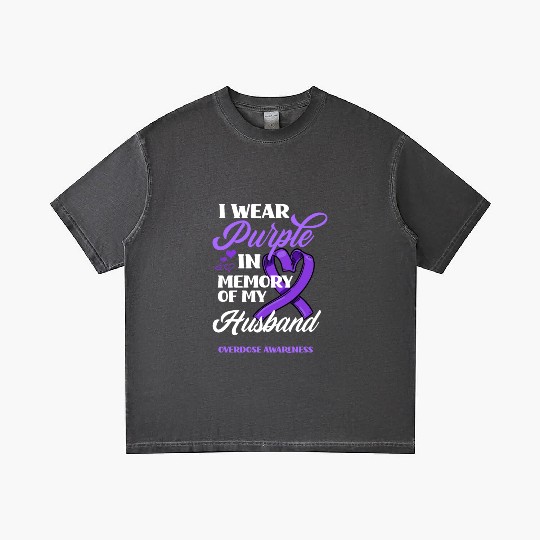 Wear Purple In Memory Husband Overdose Awareness Gradient T Shirts