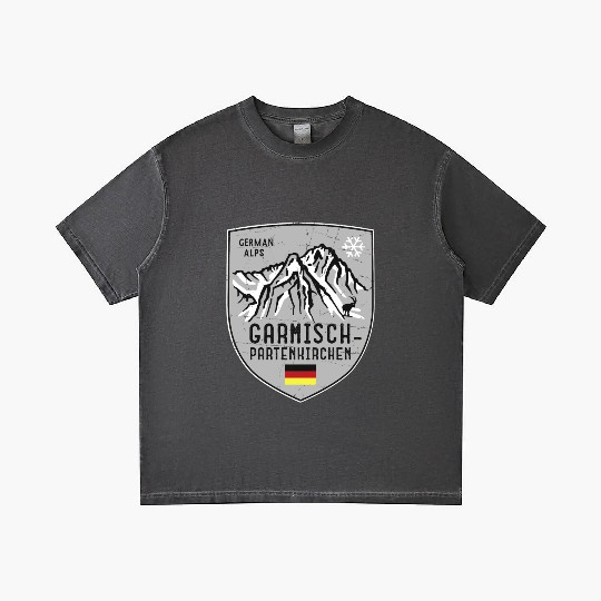 Garmisch Mountain Germany Emblem Gradient T Shirts