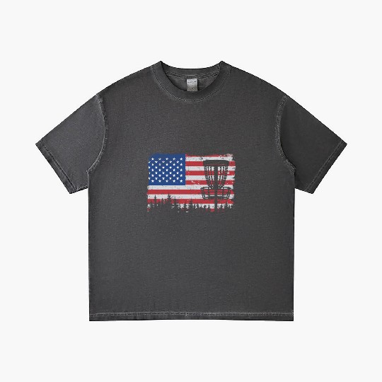American Flag Disc Golf 4th Of July Vintage Funny Gradient T Shirts