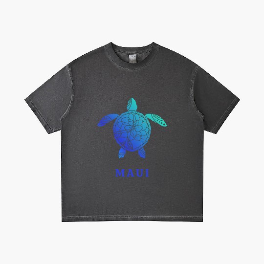 Maui Hawaii Tribal Turtle Flower Ocean Beach Sea Gradient T Shirts