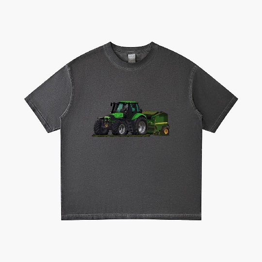 Light green tractor with a baler Gradient T Shirts