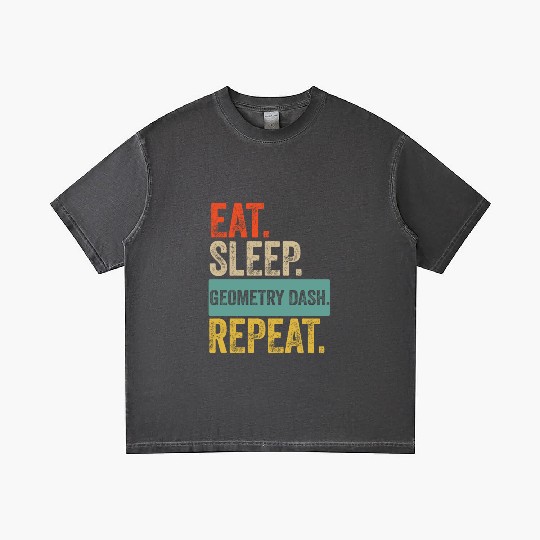 Eat sleep geometry dash repeat retro vintage Gradient T Shirts
