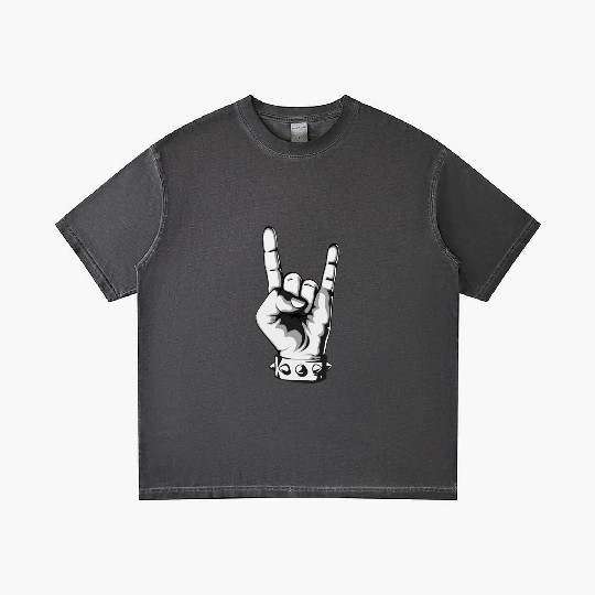 Rock And Roll Finger Sign Music Cool Rock Band Pun Gradient T Shirts