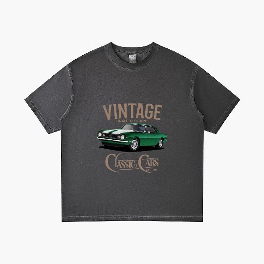 Vintage Green Camaro Classic Car Gradient T Shirts