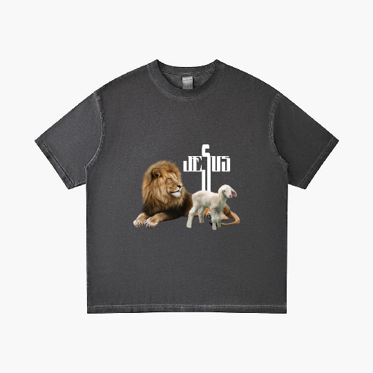 Jesus is Lion and Lamb Gradient T Shirts