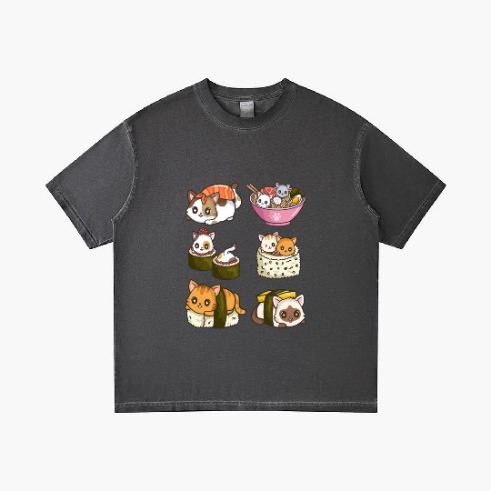 Sushi Cat Japanese Anime Gradient T Shirts