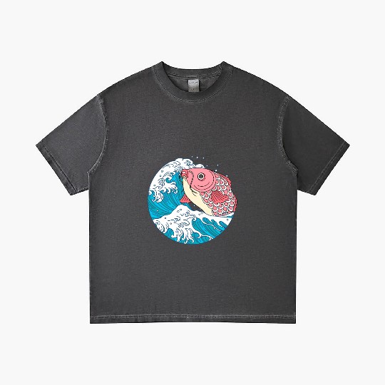 Japanese Koi Fish Great Kanagawa Wave Gradient T Shirts