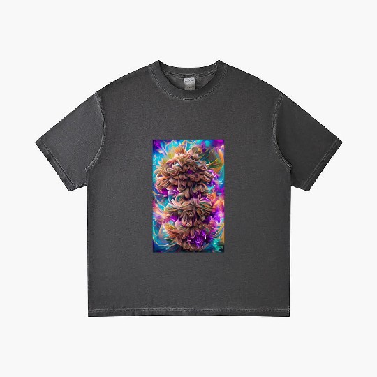 Aqua Bendable Fluffy Kaleidoscopic Nug Flower Weed Gradient T Shirts