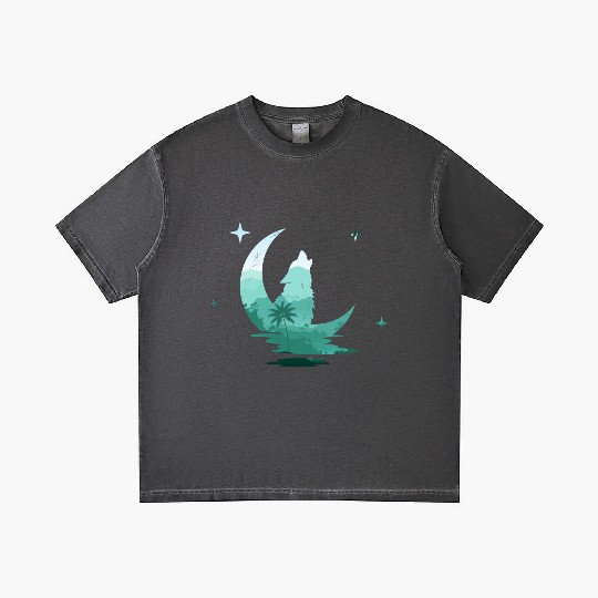 Howling Wolf Nature Lover Gradient T Shirts
