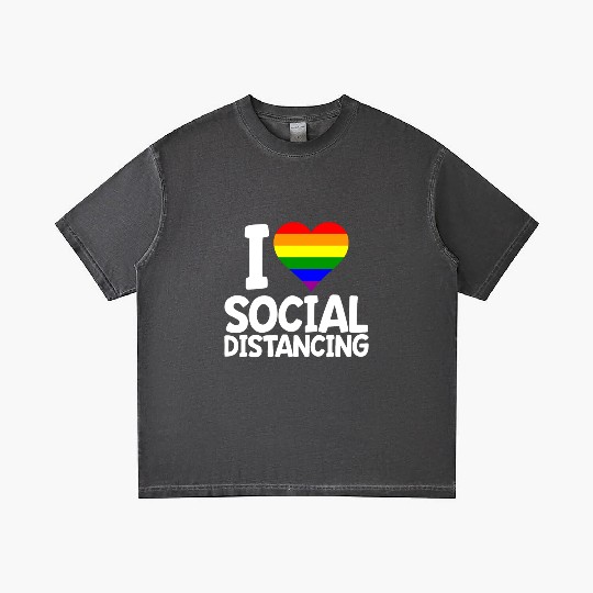 I Love Social Distancing LGBTQ Gay Pride Gradient T Shirts