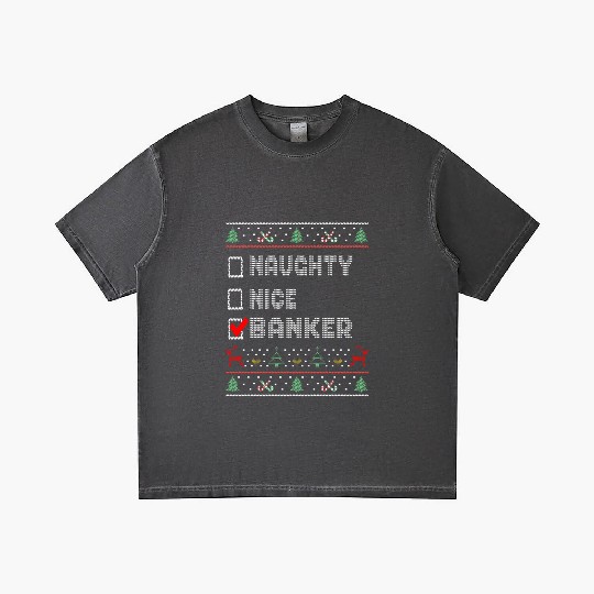 Naughty Nice Banker, Matching Christmas Group Gradient T Shirts