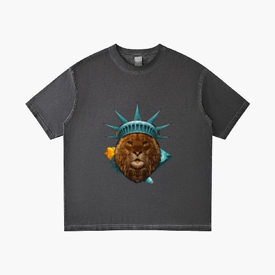 Statue Of Liberty Lion 4th Of July Animal USA Amer Gradient T Shirts