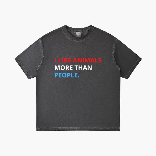 I Like Animals More Than People (Red, White & Blue Gradient T Shirts