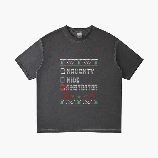 Naughty Nice Arbitrator, Matching Christmas Group Gradient T Shirts