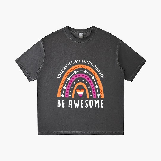 Be Awesome Lesbian Pride Rainbow Gradient T Shirts