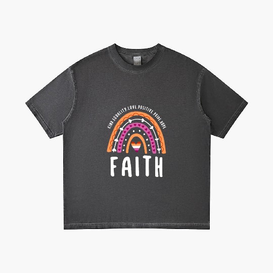 Faith Lesbian Pride Rainbow Gradient T Shirts