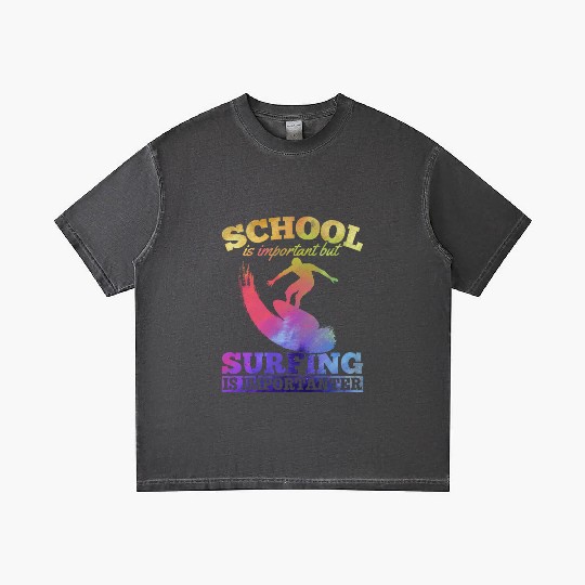 School Is Important But Surfing Is Importanter Gradient T Shirts