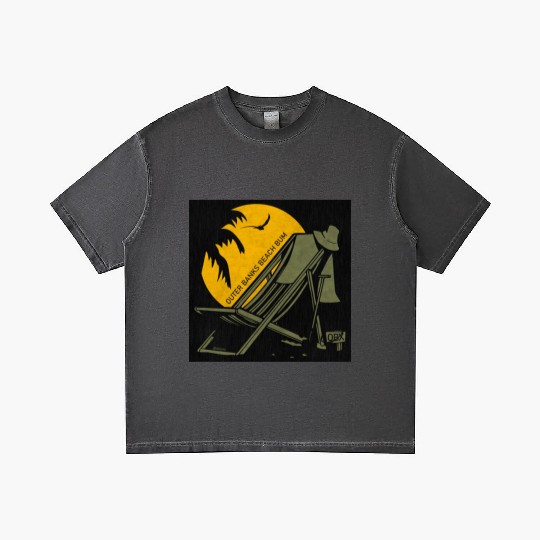 OBX Beach B OBX Army Green Black Vintage Gradient T Shirts