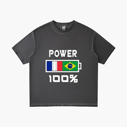 Brazil and France Power 100% Gradient T Shirts
