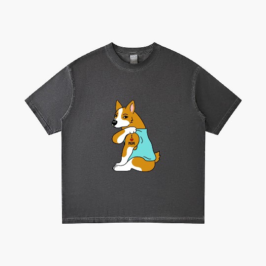 I Love Mom Tattoo Corgi Gradient T Shirts