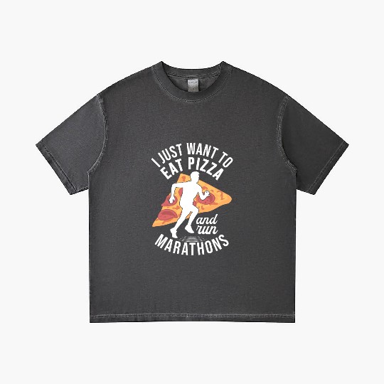 I Want To Eat Pizza And Run Marathons Pizza Lover Gradient T Shirts