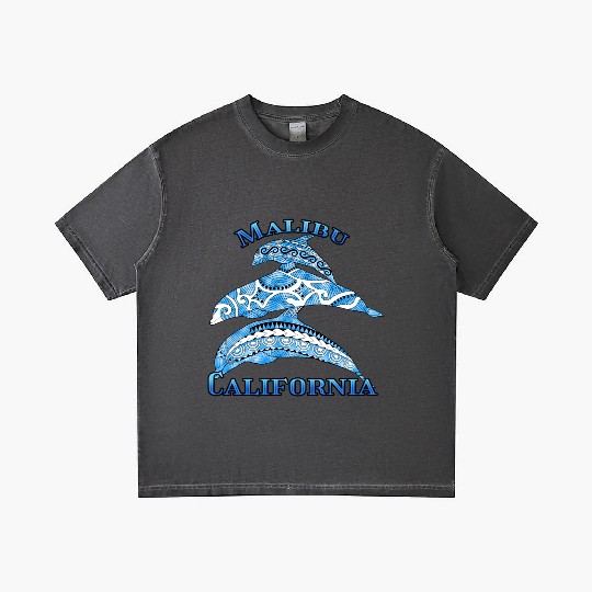Malibu California Vacation Tribal Dolphins Gradient T Shirts